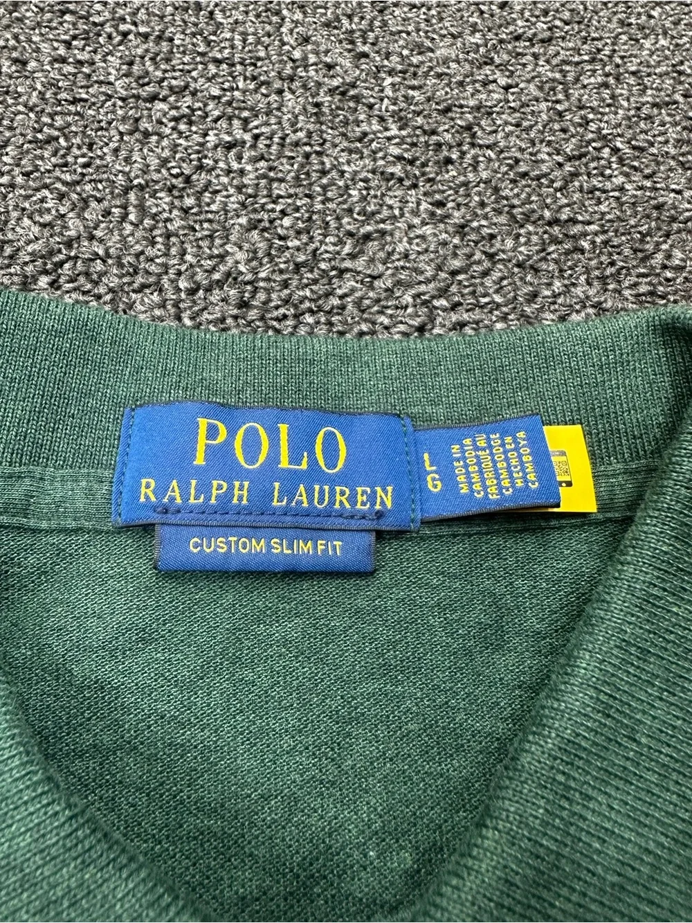 Polo Ralph Lauren The Iconic Mesh Polo Custom Slim Fit Size L Green -NWT